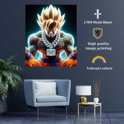 Goku fused Metal Print