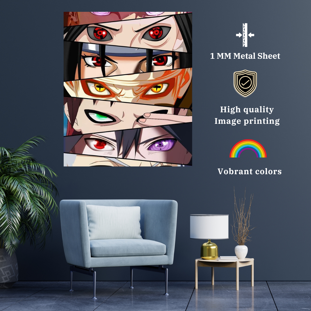 Naruto Eyes Metal Print